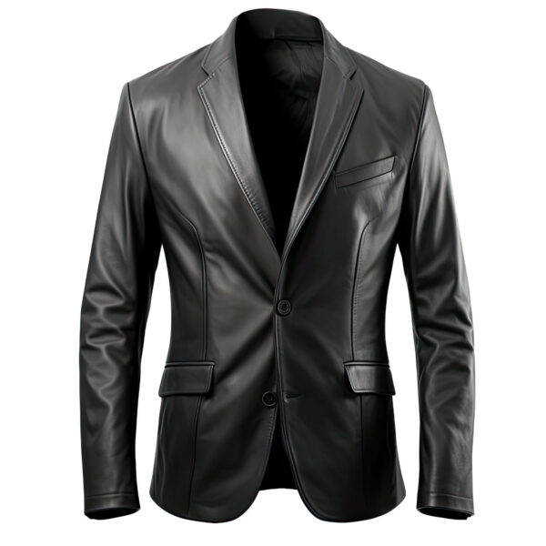 Men's Black Sheepskin Slim-Fit Blazer Leather Jacket – Classy & Formal Elegance